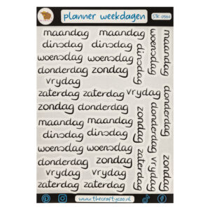 Plannerstickers weekdagen – kleine letters